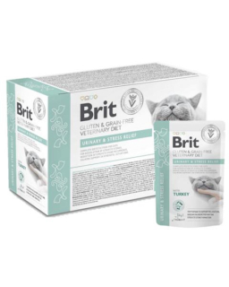 Brit VD Gluten & Grain-Free Cat Pouch Fillets in Gravy Urinary & Stress Relief 12 x 85 g