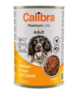 Calibra KONZERVA dog Adult Premium Kura & pečeň 1240 g