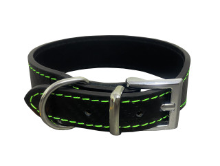 Kožený obojok CARBON, rozšírený Farba: Zelená, Rozmer: 23mm x 42cm /33-38/ 04137