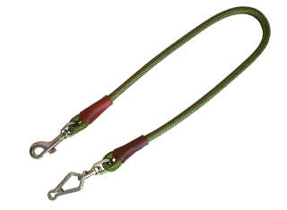 BAFPET Vypúšťacia vôdzka - koncovka 2x karabínka POLYAMID 10 mm Farba: Zelená, Rozmer: 10mm x 75cm 15785