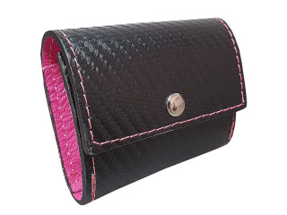 BAFPET Kožené pouzdro na sáčky CARBON Barva: Fuchsie, Rozměr: 8,5cm x 7,5cm 04032