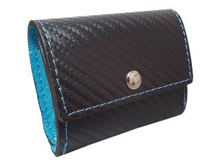 BAFPET Kožené pouzdro na sáčky CARBON Barva: Tyrkysová, Rozměr: 8,5cm x 7,5cm 04032