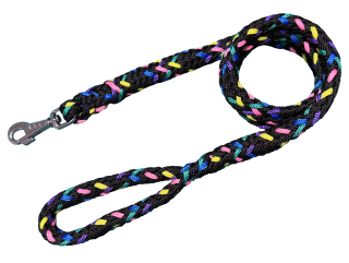 BAFPET Pletená lanová vôdzka HUGO Farba: Čierny mix, Rozmer: 20 mm x 150 cm | 17209