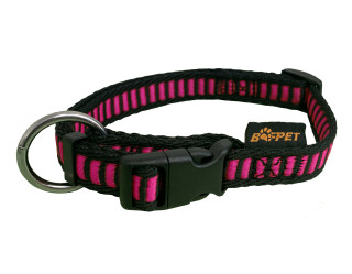 BAFPET Popruhové obojky ŽEBŘÍK Barva: Růžová, Rozměr: 20mm x 38-60cm 18101Z