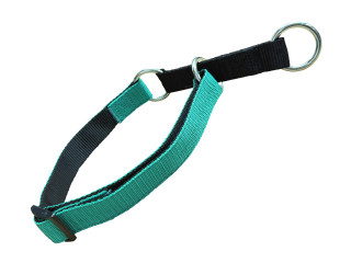 BAFPET Popruhový obojek polostahovací JEDNOBAREVNÝ Barva: Zelená, Rozměr: 25mm x 38-62cm 18123JS