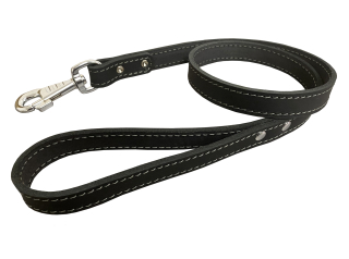 BAFPET Kožené vodítko z mastné kůže, obšité Barva: Šedá, Rozměr: 22mm x 100cm 07202