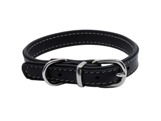 BAFPET Kožený obojek DENY, hladký Barva: Černá, Rozměr: 14mm x 32cm /24-30/ 04102