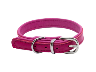 BAFPET Kožený obojek DENY, hladký Barva: Fuchsie, Rozměr: 16mm x 37cm /29-35/ 04103
