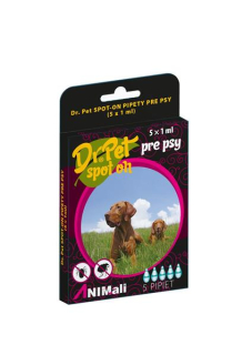 Dr.Pet spot-on pipety pre psy 5 x 1 ml (spot-on tick and flea repellent for dogs)