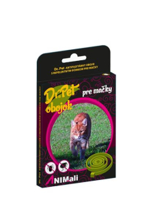 Obojok Dr.Pet pre mačky 43 cm antiparazitárny ČIERNY s repelentným účinkom (tick and flea repellent collar for cats)
