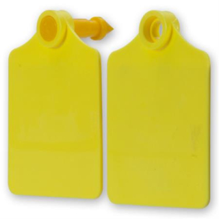 Číslo ušné Primaflex žlté, bez popisu, veľ.0-4,5 x 2,0 cm