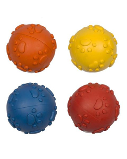Hračka DUVO+ Lopta gumená pískacia s labkami 7 cm