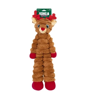 Hračka KONG Holiday Shakers™ Crumples Reindeer Red XL s pískatkom, polyester