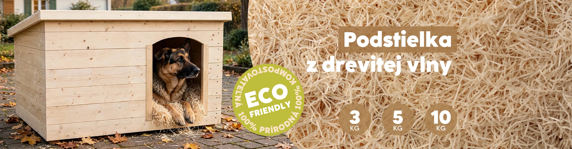 Podstielka z drevitej vlny pre psov